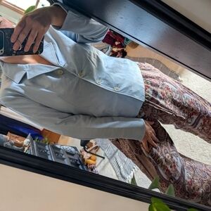 Talbots Light Blue Leather Jacket